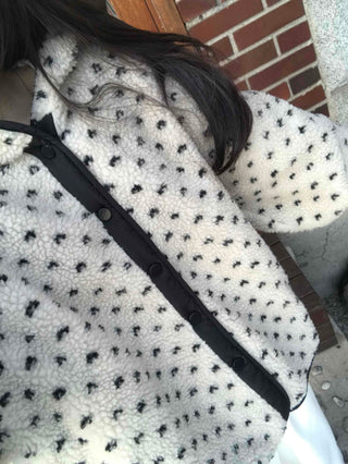 Reversible Mini Dot Piping Contrast Padded Jacket