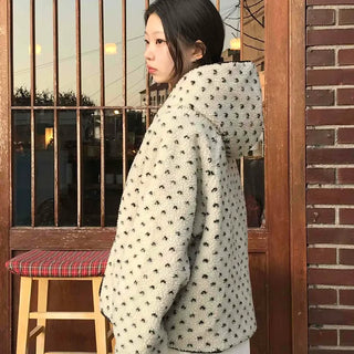 Reversible Mini Dot Piping Contrast Padded Jacket