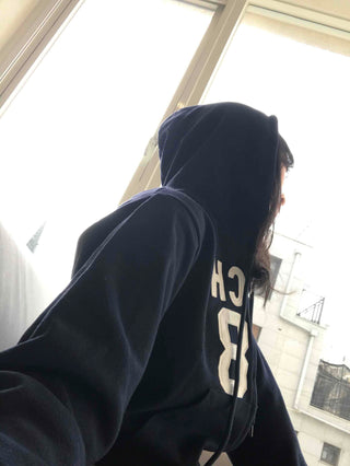 Numbering Print Crop Hoodie Tracksuit Set
