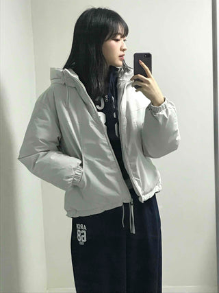 Numbering Print Crop Hoodie Tracksuit Set