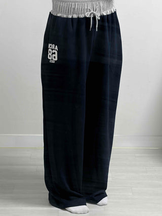 Numbering Print Crop Hoodie Tracksuit Set