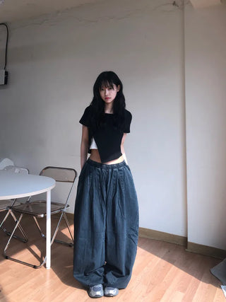 Jubi Stripe Big Mega Elastic Long Pants
