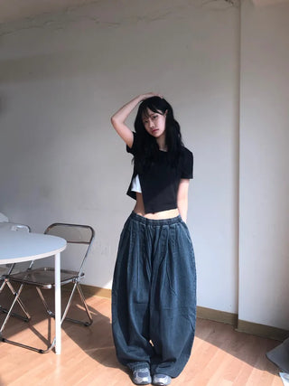 Jubi Stripe Big Mega Elastic Long Pants