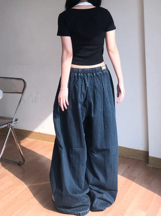 Jubi Stripe Big Mega Elastic Long Pants