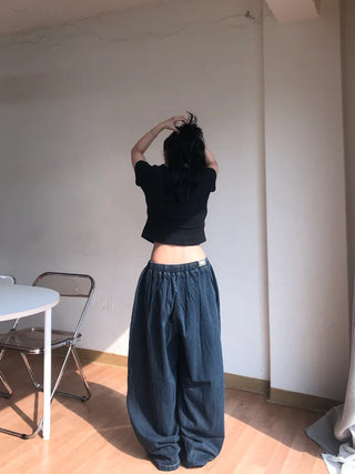 Jubi Stripe Big Mega Elastic Long Pants