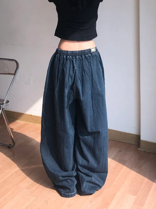 Jubi Stripe Big Mega Elastic Long Pants