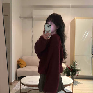 Loose-fit Boat Neck Off-shoulder Knit