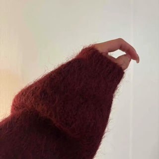 Loose-fit Boat Neck Off-shoulder Knit