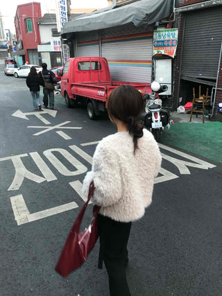 Puff Sleeve Fur Crop Sherpa Jacket