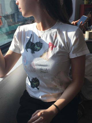 Vintage art print slim fit short-sleeve tee