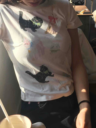 Vintage art print slim fit short-sleeve tee