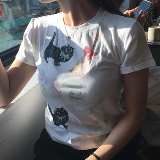 Vintage art print slim fit short-sleeve tee
