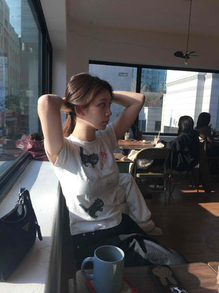 Vintage art print slim fit short-sleeve tee