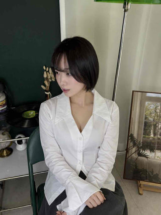 Tailored Collar Waistmark Slim Shirt