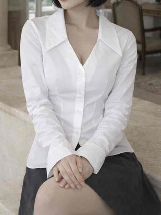 Tailored Collar Waistmark Slim Shirt