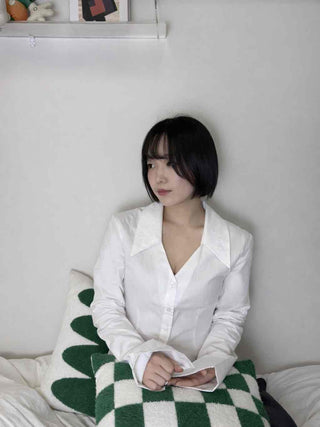Tailored Collar Waistmark Slim Shirt