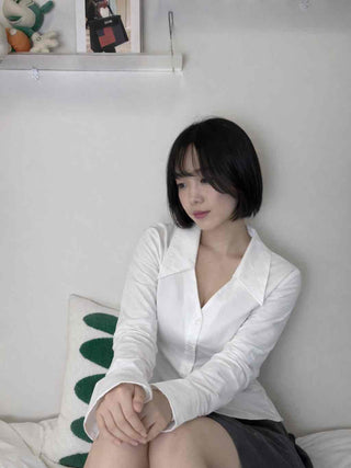 Tailored Collar Waistmark Slim Shirt
