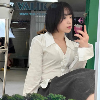 Tailored Collar Waistmark Slim Shirt