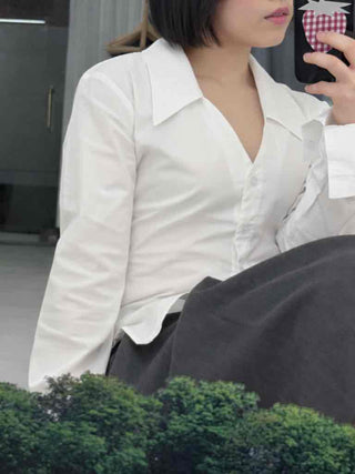 Tailored Collar Waistmark Slim Shirt