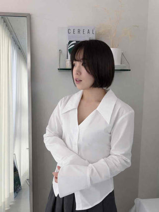 Tailored Collar Waistmark Slim Shirt