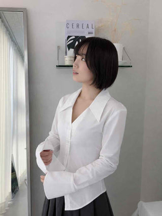 Tailored Collar Waistmark Slim Shirt