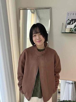 Vintage Drop Shoulder Loose Fit Suede Rider Jacket