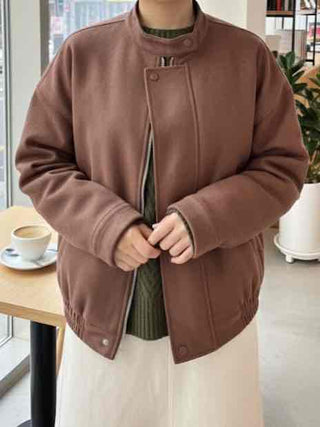 Vintage Drop Shoulder Loose Fit Suede Rider Jacket