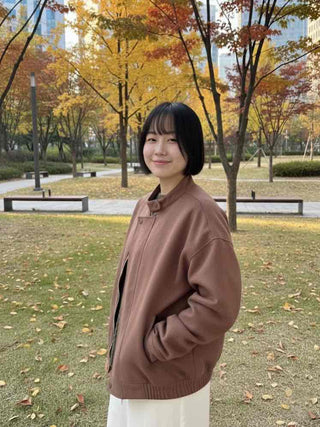 Vintage Drop Shoulder Loose Fit Suede Rider Jacket