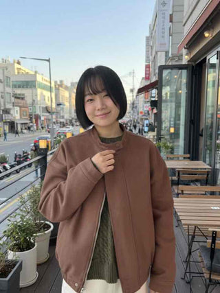 Vintage Drop Shoulder Loose Fit Suede Rider Jacket