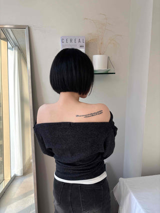 Delicate Fit Slash Neck Slim Fit Cozy Long Sleeve Tee