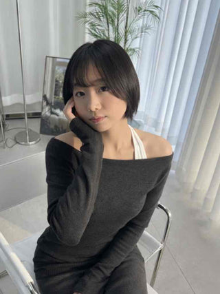 Delicate Fit Slash Neck Slim Fit Cozy Long Sleeve Tee