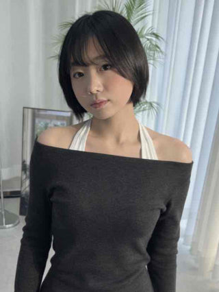 Delicate Fit Slash Neck Slim Fit Cozy Long Sleeve Tee