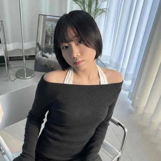 Delicate Fit Slash Neck Slim Fit Cozy Long Sleeve Tee