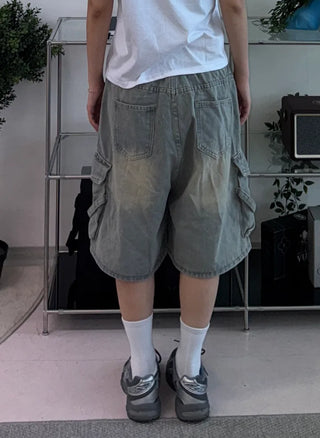 Couto Balloon String Cargo Vintage Elastic Bermuda Pants
