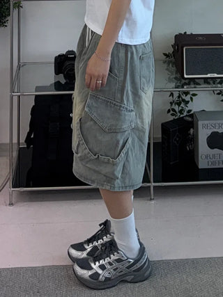 Couto Balloon String Cargo Vintage Elastic Bermuda Pants