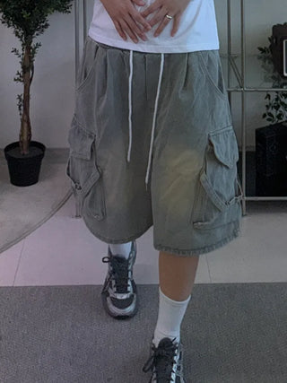 Couto Balloon String Cargo Vintage Elastic Bermuda Pants