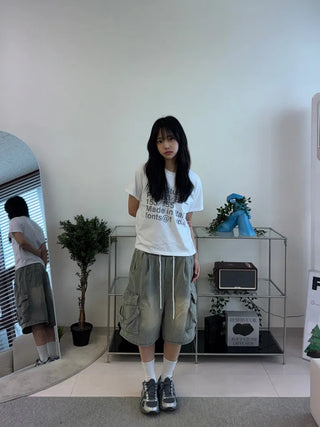 Couto Balloon String Cargo Vintage Elastic Bermuda Pants