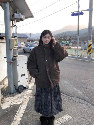 Adele Wool Touch Single Button Maxi Quilted Coat
