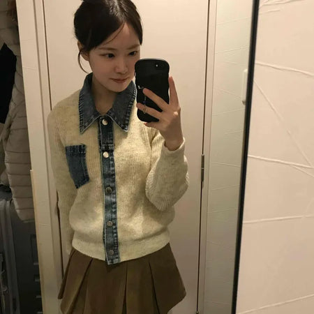 Wide Inverted Pleated High-Waisted Mini Skirt