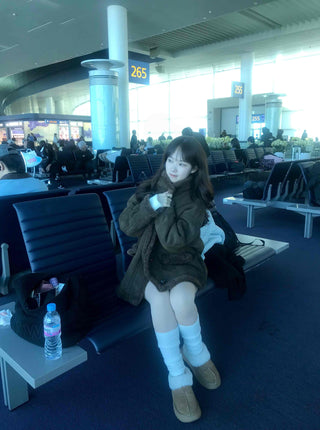 Fur Collar Zip-Up Oversized Loose Long Shearling Jacket