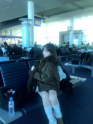 Fur Collar Zip-Up Oversized Loose Long Shearling Jacket