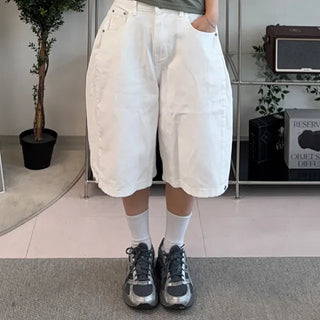 Somi Simple Wide Cotton Bermuda Pants