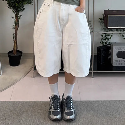 Somi Simple Wide Cotton Bermuda Pants