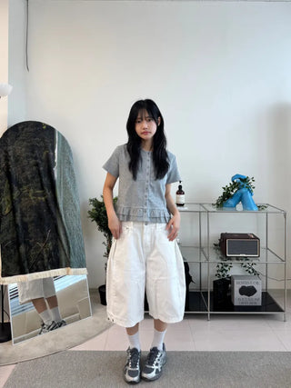 Somi Simple Wide Cotton Bermuda Pants