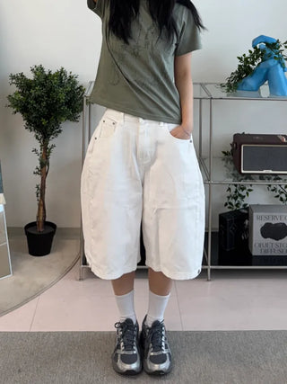 Somi Simple Wide Cotton Bermuda Pants