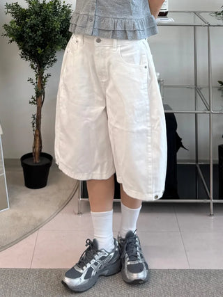 Somi Simple Wide Cotton Bermuda Pants