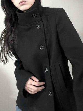 Vintage Mandarin Button Flare Short Coat