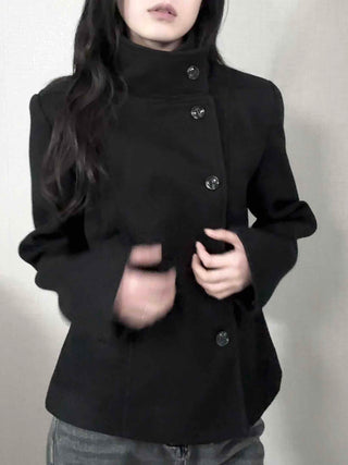 Vintage Mandarin Button Flare Short Coat