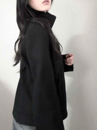 Vintage Mandarin Button Flare Short Coat
