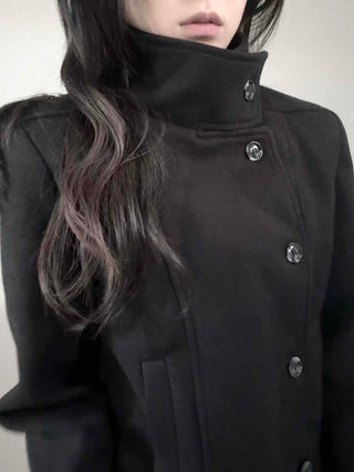 Vintage Mandarin Button Flare Short Coat